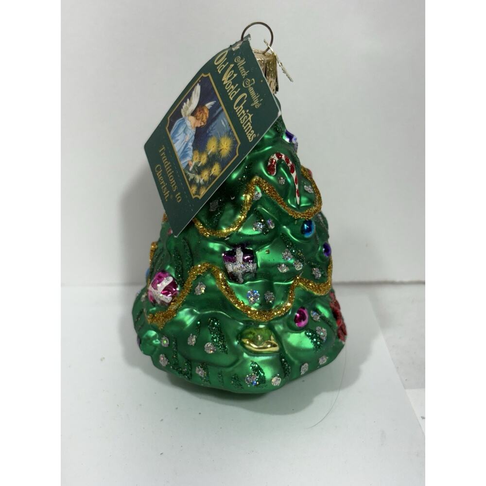 Old World Christmas Traditional‎ Decorated Christmas Tree Glitter Glass Ornament
